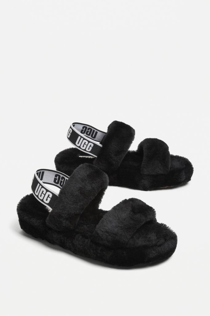 UGG Oh Yeah Black Slide Sandals | Urban Outfitters UK