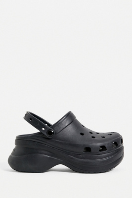 black platform clogs