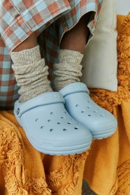 Crocs Mineral Blue Classic Lined Clogs | Urban Outfitters UK