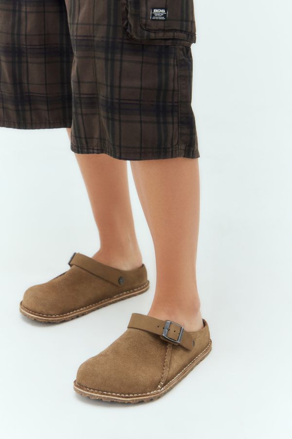 Vista diapositiva: 1: Birkenstock Taupe Lutry Premium Suede Slippers