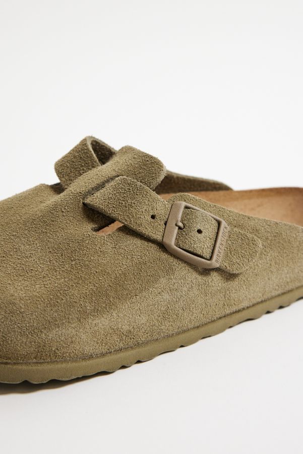 Slide View: 5: Birkenstock Faded Khaki Suede Boston Clogs