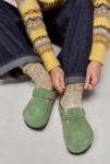 Thumbnail View 1: Birkenstock Green Tea Suede Boston Clogs