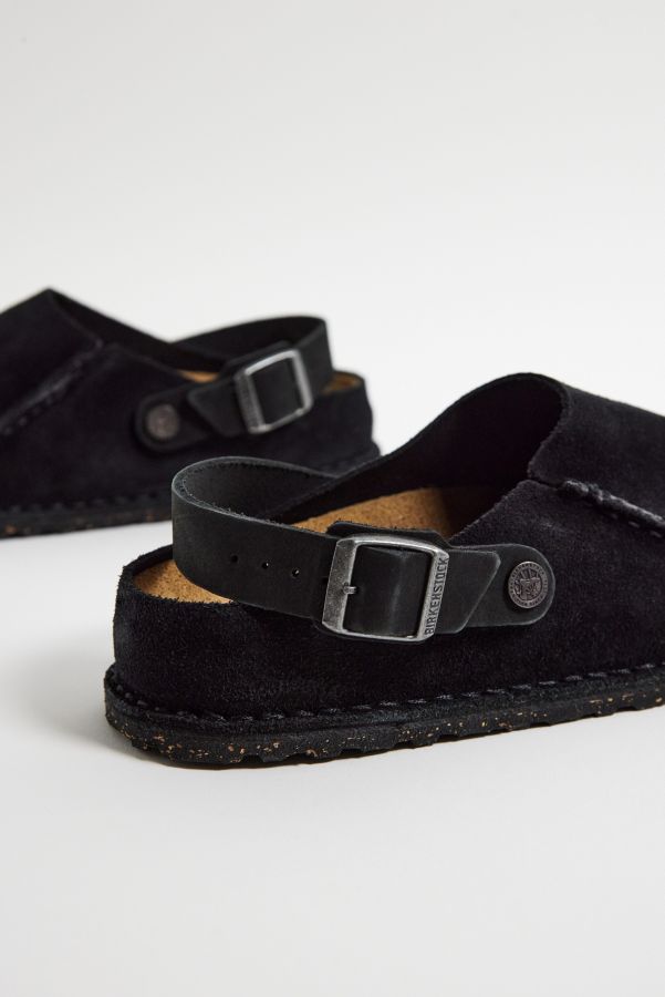 Vista diapositiva: 4: Pantofole Birkenstock Lutry in Pelle Scamosciata Premium Nera