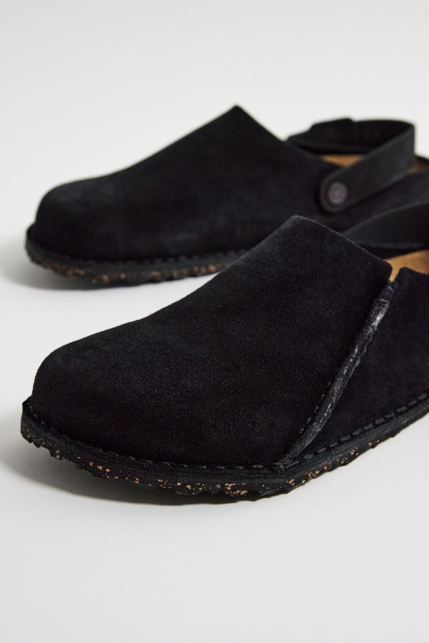 Vista diapositiva: 5: Pantofole Birkenstock Lutry in Pelle Scamosciata Premium Nera