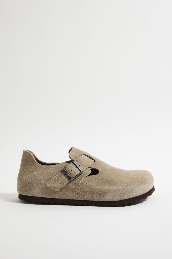 Slide View: 3: Birkenstock Grau Taupe Wildleder London Clogs