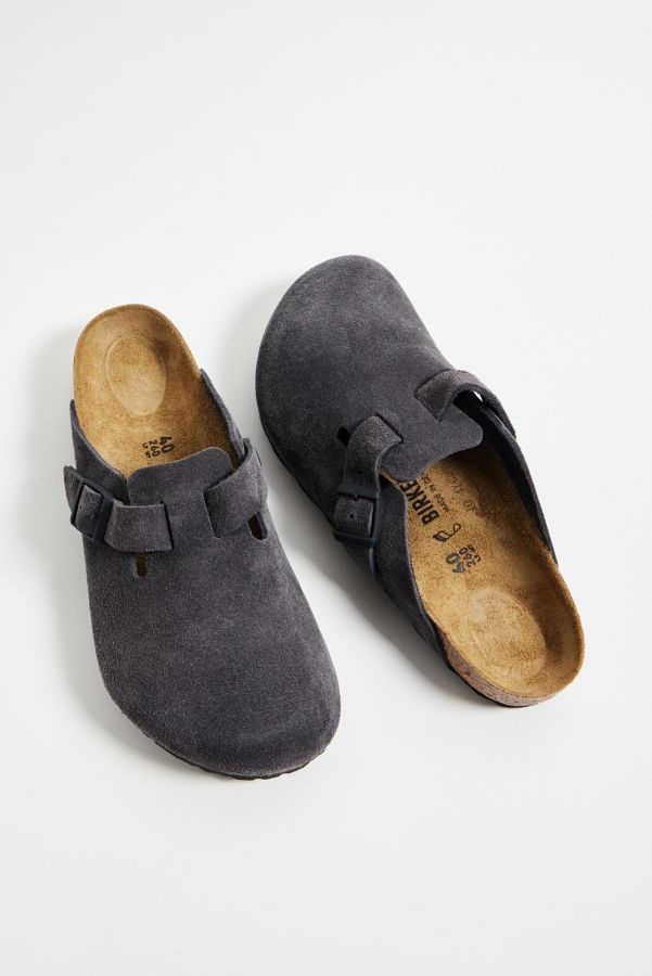 Vista diapositiva: 2: Zoccoli Boston Birkenstock in Camoscio Grigio Velluto