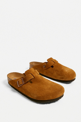 birkenstock boston brown suede