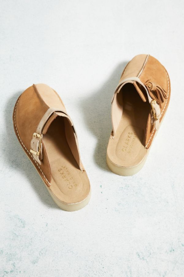 Slide View: 3: Clarks Originals Light Tan Trek Mules