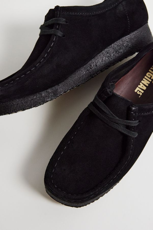 Slide View: 5: Clarks Originals Wallabee Schwarz Wildleder Schuhe