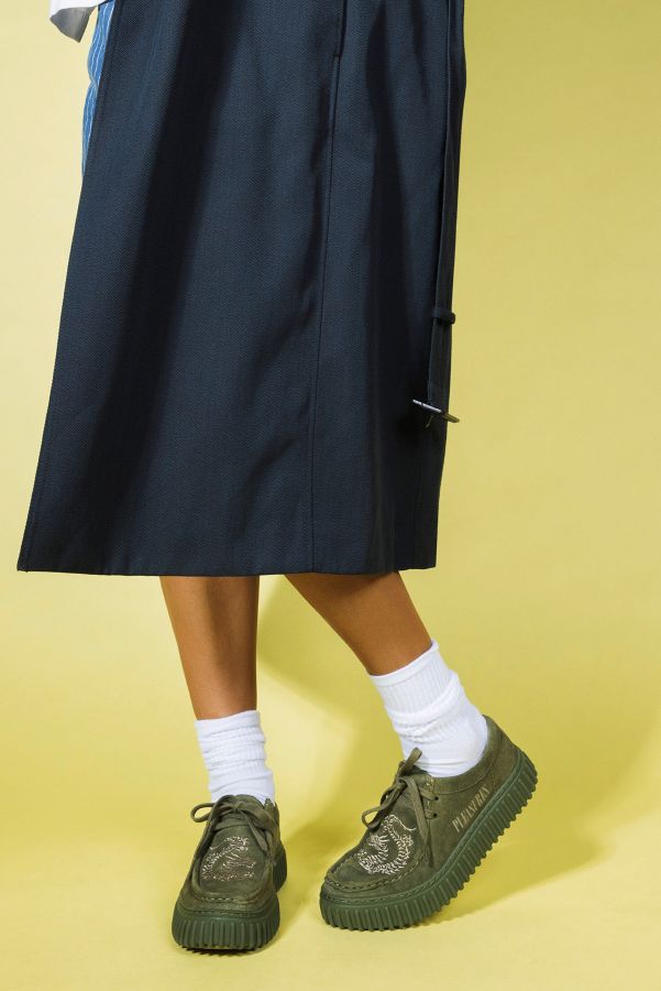 Slide View: 1: Clarks Originals x Pleasures Green Torhil Shoes