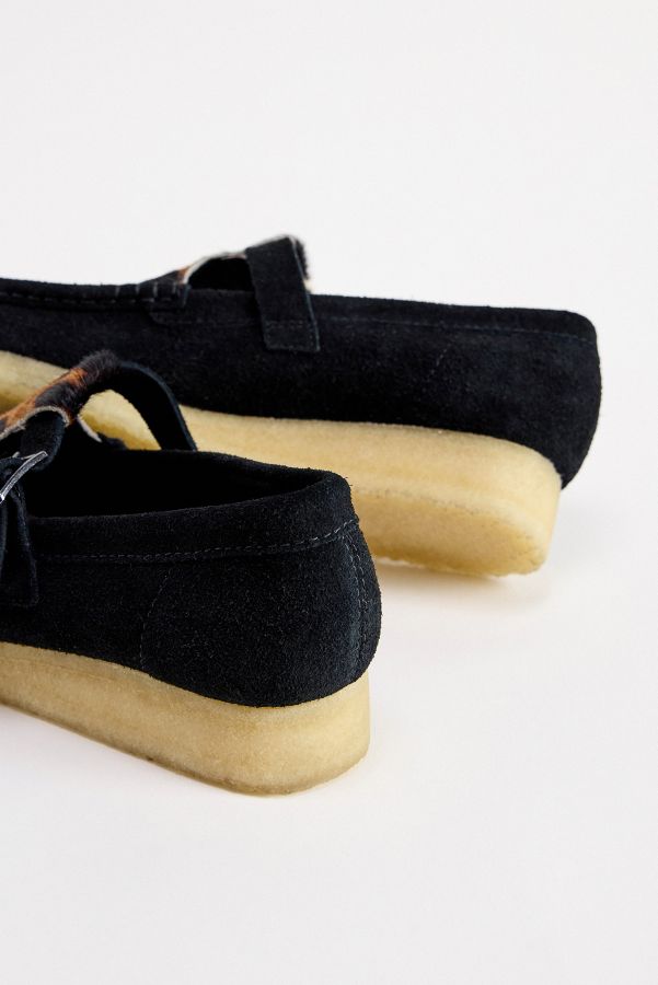 Slide View: 5: Clarks Originals Wallabee Kuh-Print T-Steg Schuhe