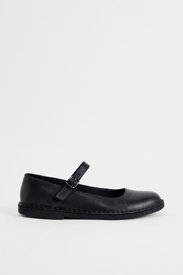 Slide View: 2: Clarks Originals Black Leather Ballerina Shoes