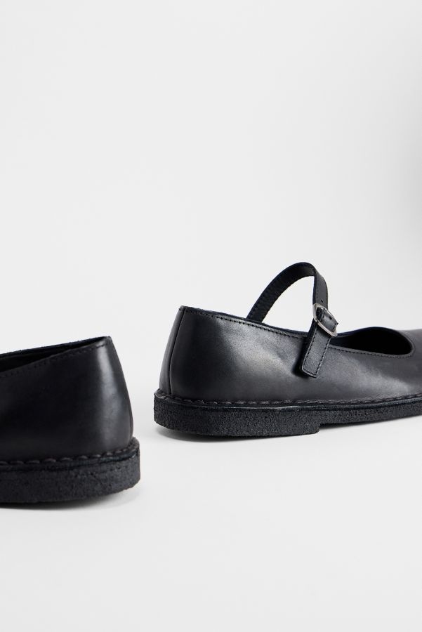 Slide View: 4: Clarks Originals Black Leather Ballerina Shoes