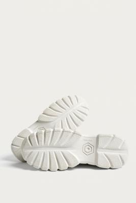 uo tyson white faux leather chunky trainers