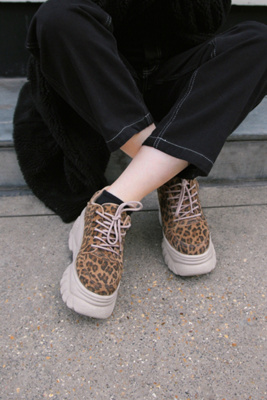 leopard print chunky trainers