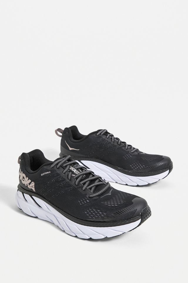 HOKA ONE ONE® Clifton 6 Black Gold Running Trainers | Urban Outfitters UK