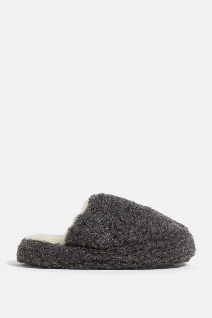 Yoko Wool Basic Graphite Slippers Urban Outfitters UK