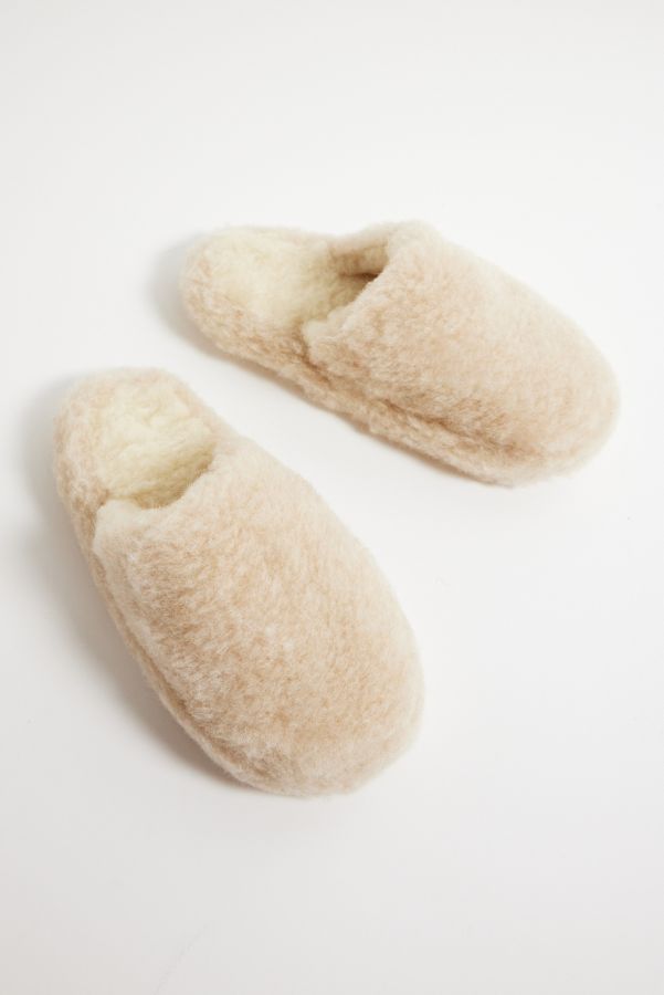 Slide View: 2: Yoko Wolle Beige Pantoffeln