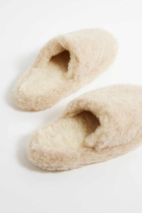 Slide View: 4: Yoko Wolle Beige Pantoffeln