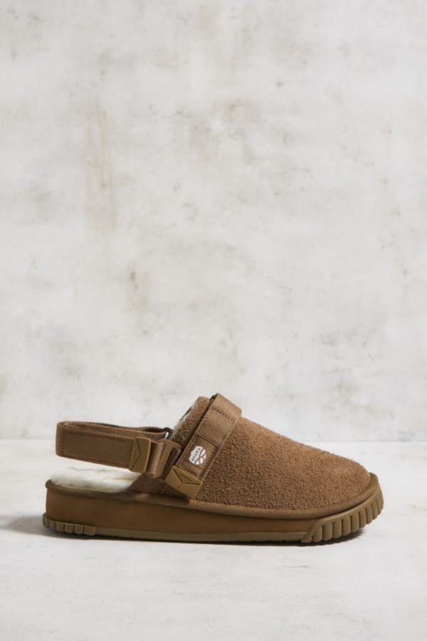 Slide View: 3: SHAKA Tan Snug Boa Suede Clogs