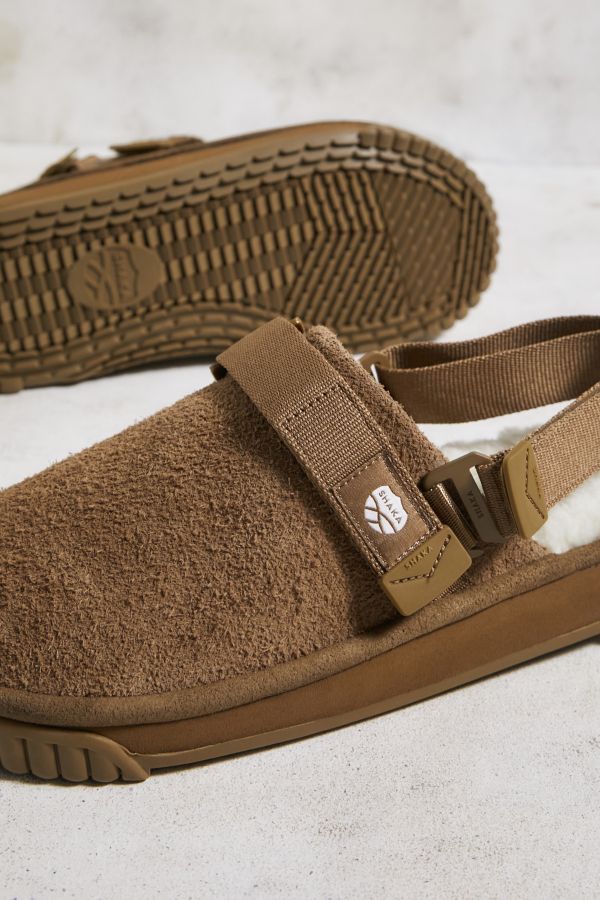 Slide View: 5: SHAKA Tan Snug Boa Suede Clogs