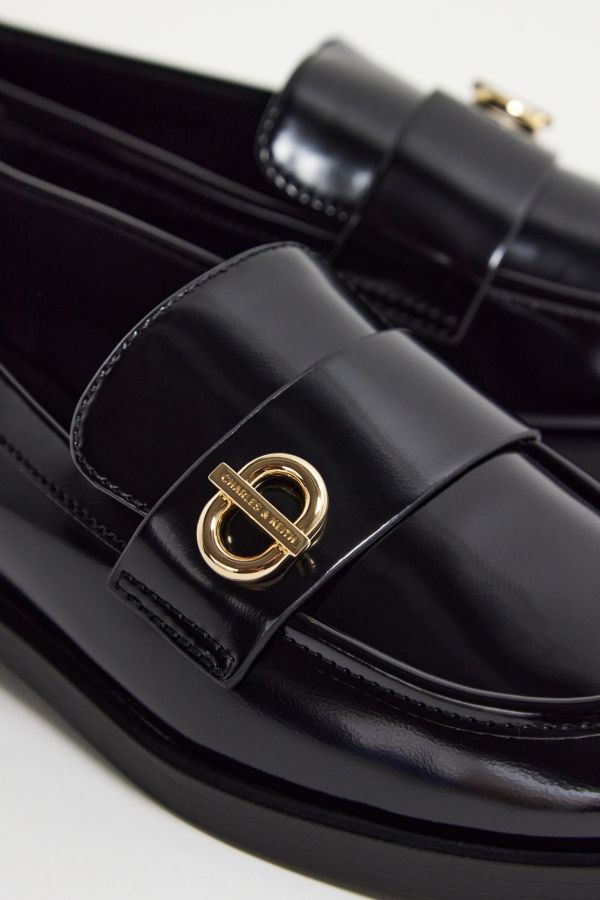 Slide View: 4: Mocassins Noirs Charles & Keith