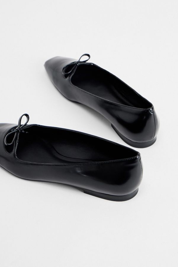 Slide View: 5: Charles & Keith Black Bow Ballerina Shoes