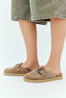 UO Brooke Taupe Suede Mules