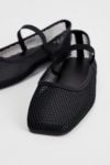 Thumbnail View 4: Chaussures de ballerine en maille noire UO