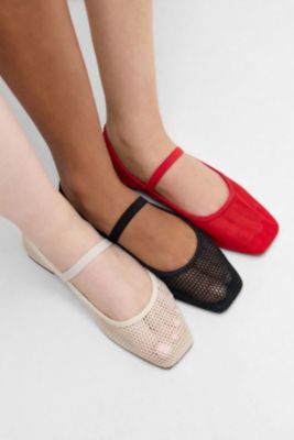 Scarpe da Ballerina in Rete Sottile Rosse UO