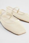 Thumbnail View 4: Chaussures de ballerine en maille blanc cassé UO