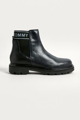 tommy jeans logo panel chelsea boots 