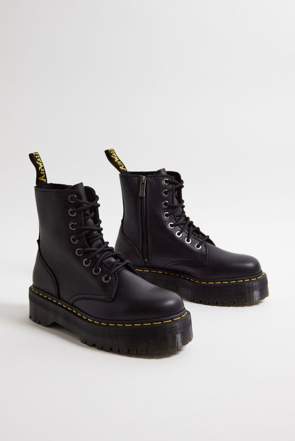 Vista de diapositivas: 2: Dr. Martens Black Jadon III Pisa Leather Platform Boots