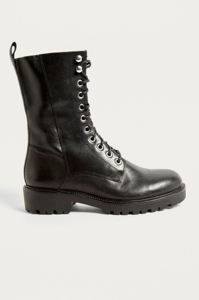 Vagabond Kenova Black Leather Lace-Up Boots | Urban Outfitters UK