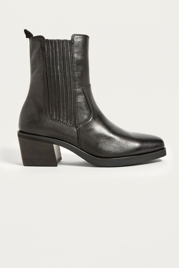 Vagabond Simone Black Leather Cowboy Boots | Urban Outfitters UK