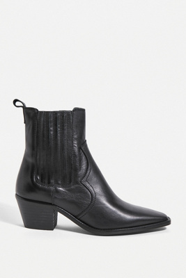black leather western boots