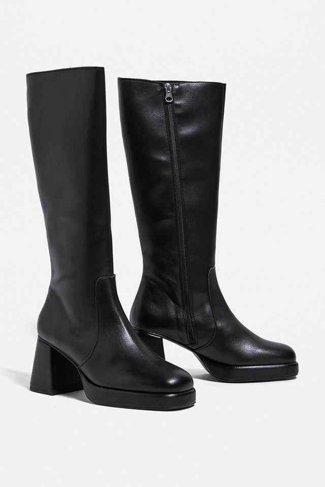 Uo Vix Knee High Black Boots Urban Outfitters Uk