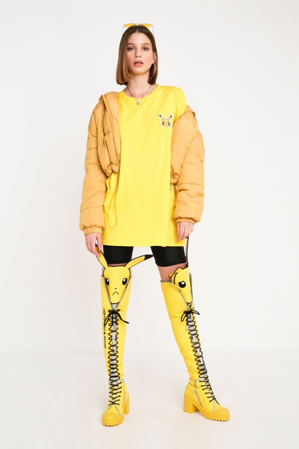 GCDS Pokemon Lace-Up Thigh-High Boots | Urban Outfitters UK