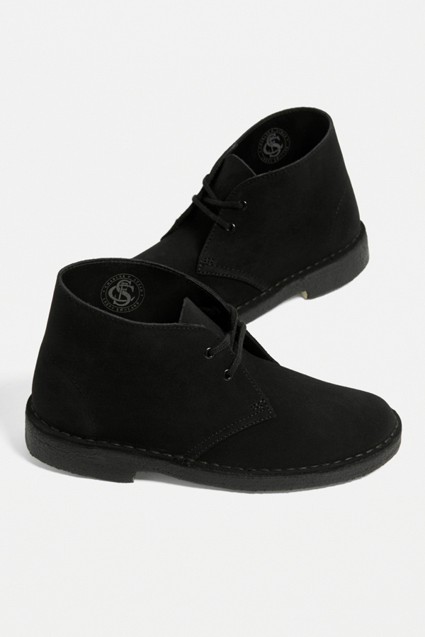Clarks Black Leather Desert Boots Urban Outfitters UK
