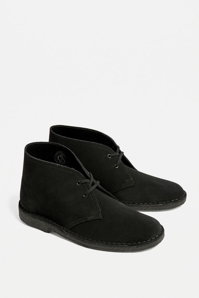 clarks desert boot black leather