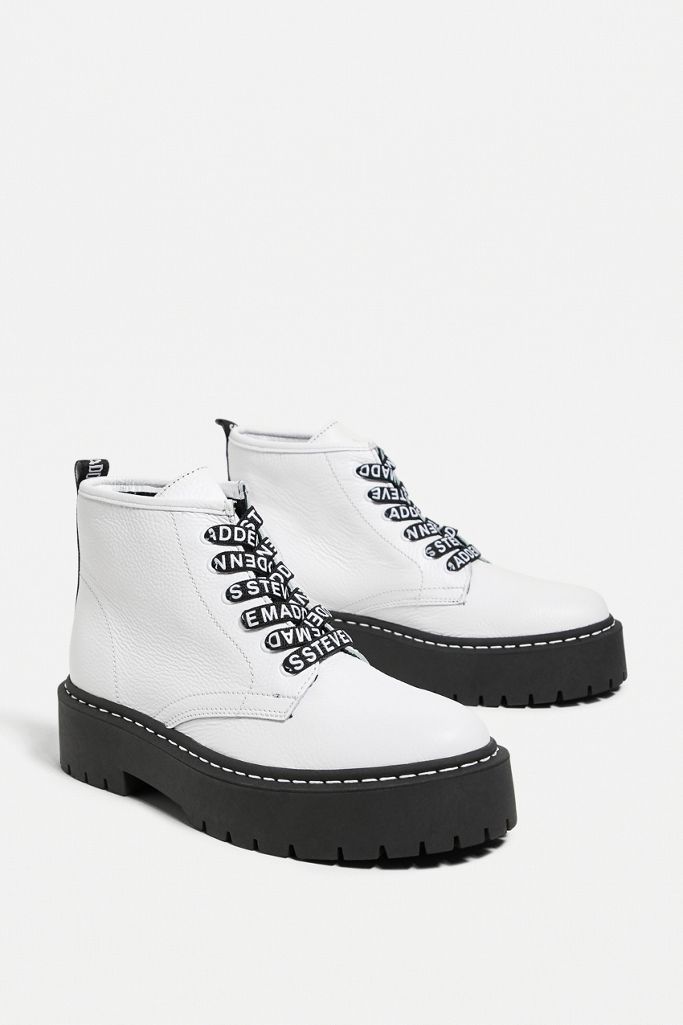 steve madden white vlais boots