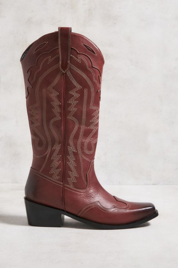 Slide View: 3: UO - Santiags Dallas en cuir rouges