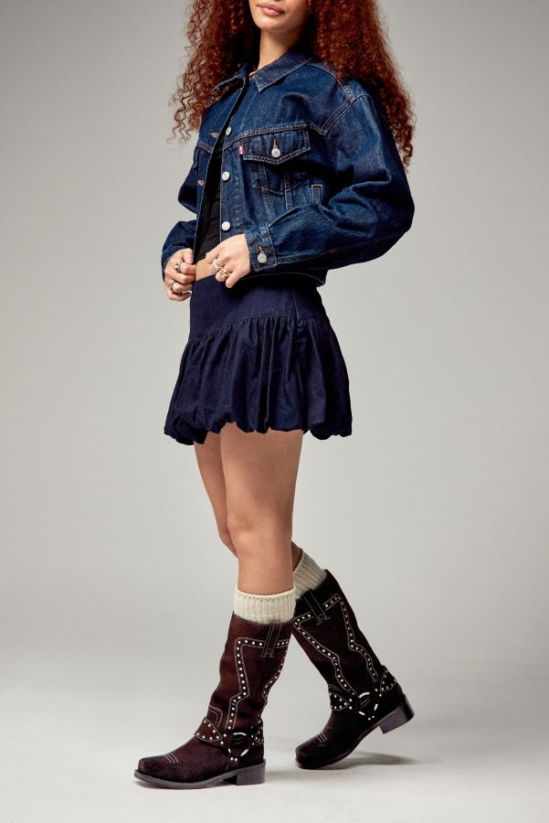 Slide View: 1: UO Austin Studded Suede Knee High Boots