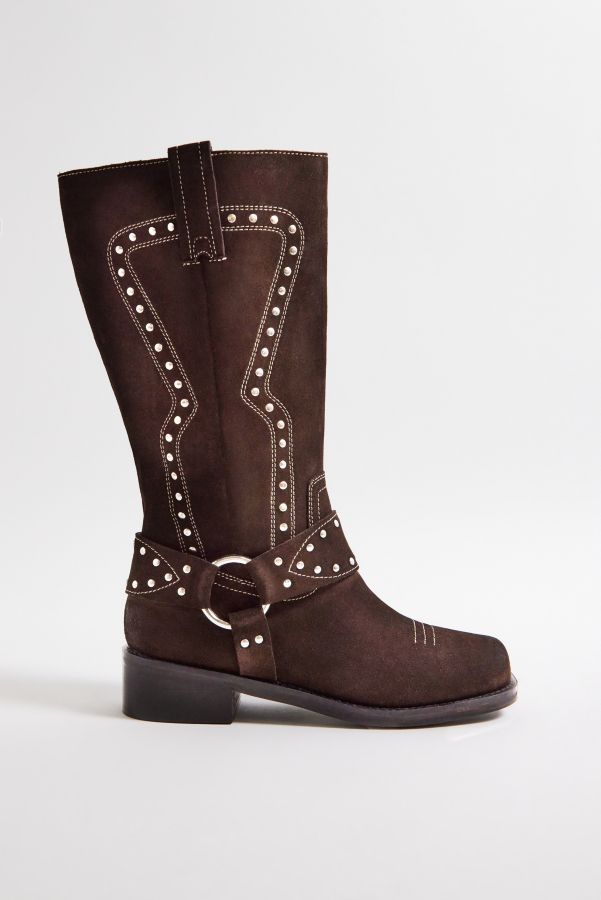 Slide View: 2: UO Austin Studded Suede Knee High Boots