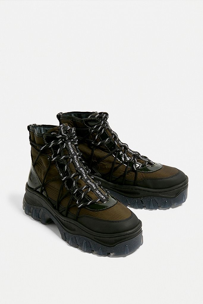 Bronx Jaxstar Black & Khaki Chunky Boots | Urban Outfitters UK