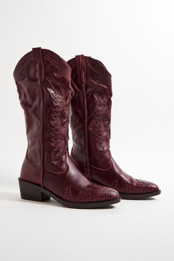 Slide View: 2: Bottes de cowboy en cuir rouge Corso exclusives ROC UO