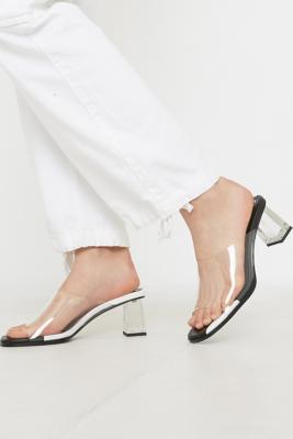 clear vinyl mules