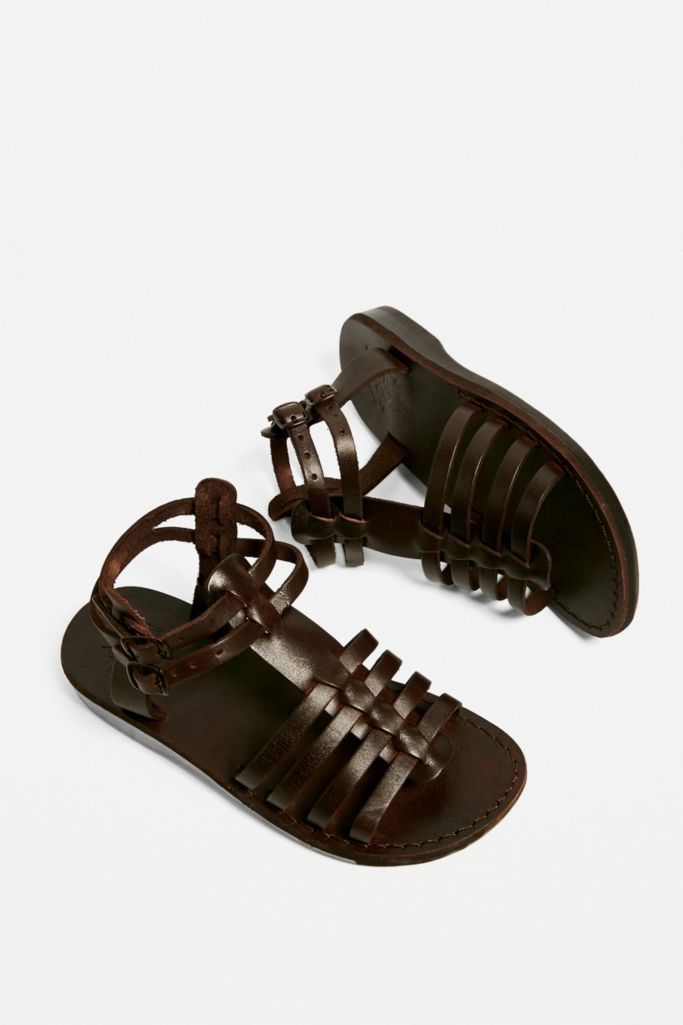 Jerusalem Sandals Leah Brown Leather Gladiator Sandals Urban Outfitters Uk 