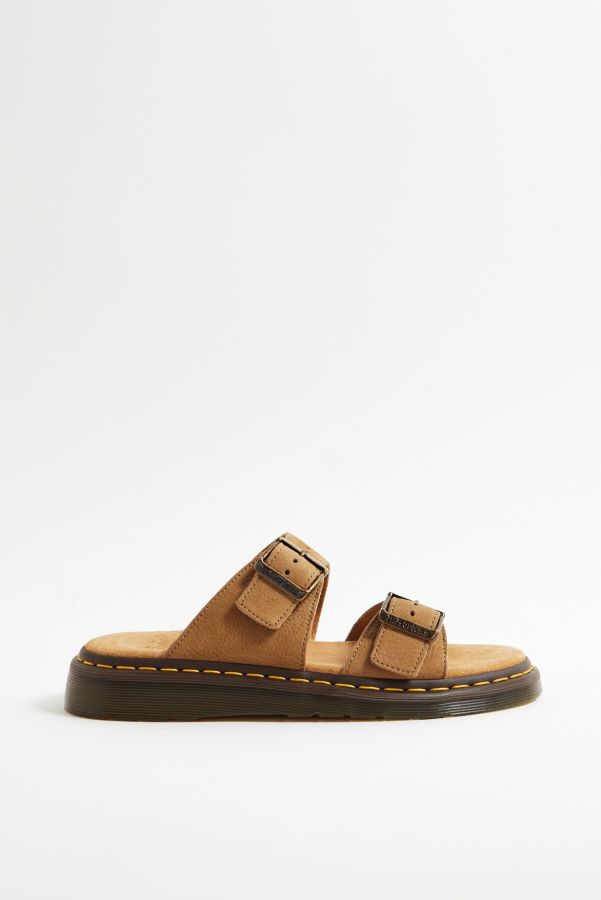 Vista de diapositivas: 3: Dr. Martens Tan Josef Nubuck Leather Buckle Slide Sandals