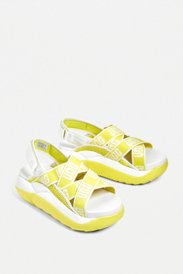 yellow platform flip flops